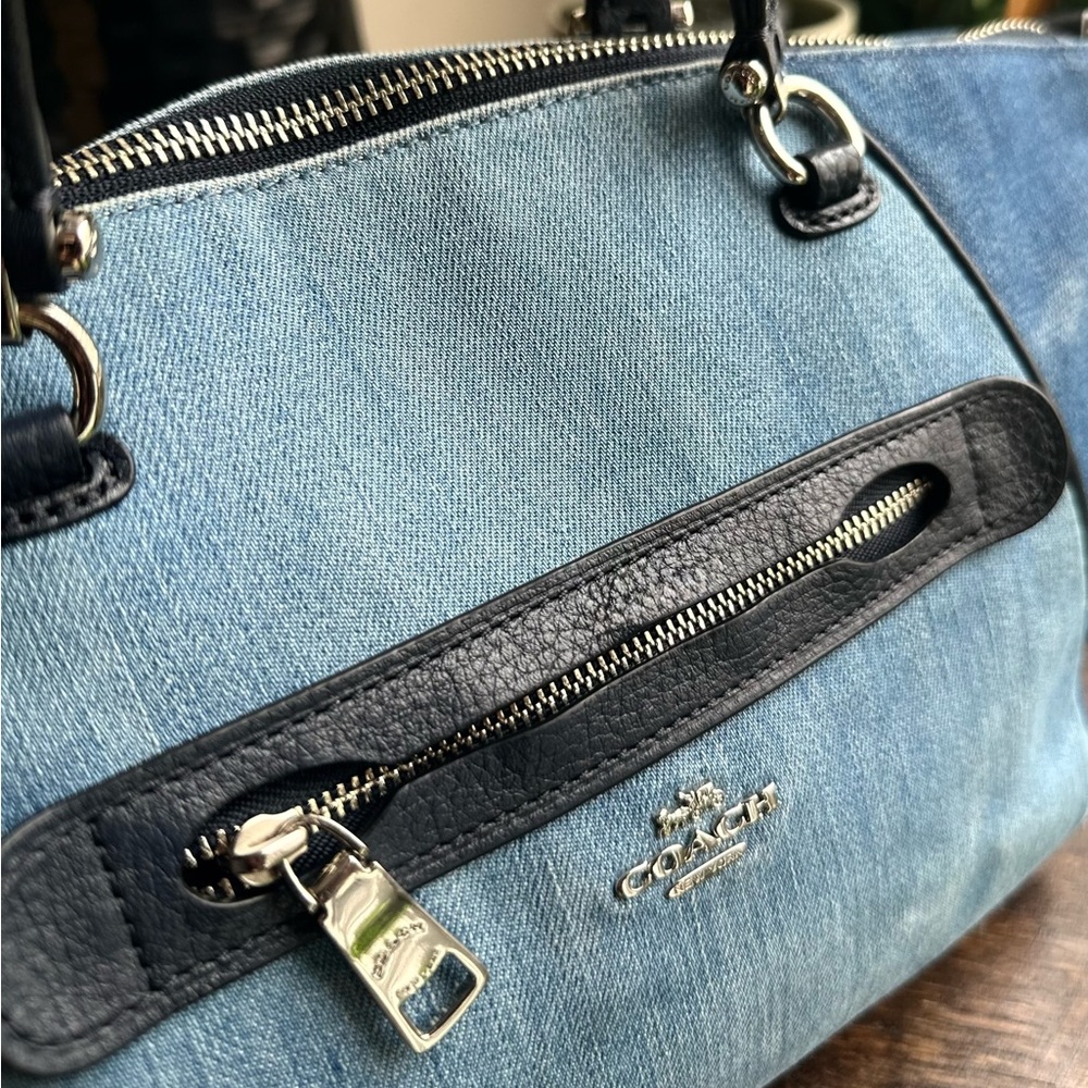 Coach Denim Prairie Satchel with Strap - Picture 5 of 16